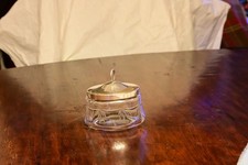 Vintage glass jam pot without