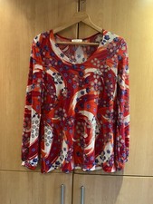 Kim & Co Red Mix Long Sleeve Stretch Top