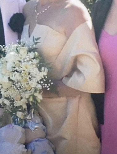 Long gold dress with - long,