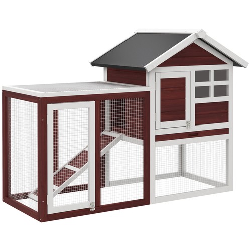 Pawhut rabbit hutch bunny - rabbit,
