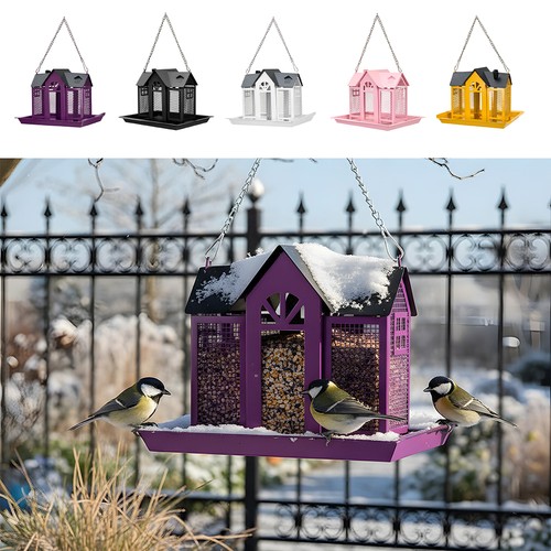 Metal hanging bird seed feeder - metal,