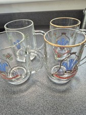 Commemorative half pint glass x 4 Charles and Diana St Pauls Cathederal