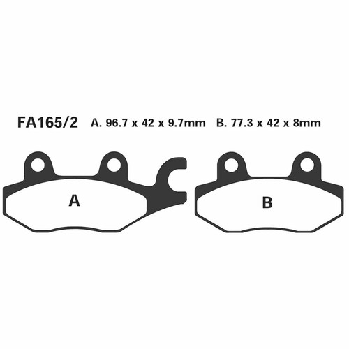 Pair brake pads - pair, fa165/2r