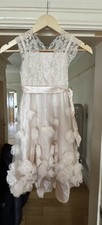 Girls Monsoon Gold Bridesmaid Flower Girl Christening Dress Age 6