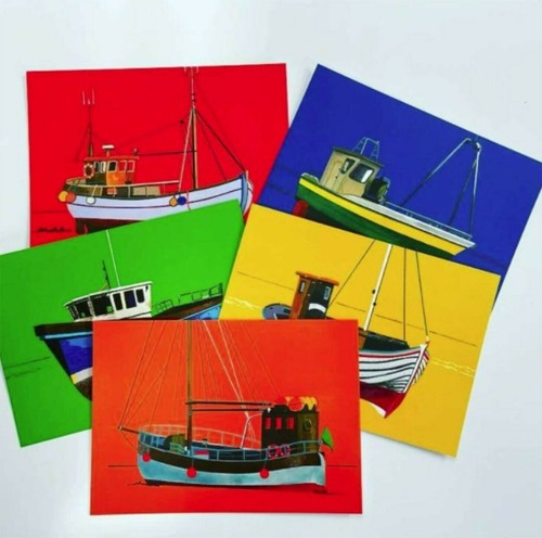 Postcard boat prints set - boat, 5