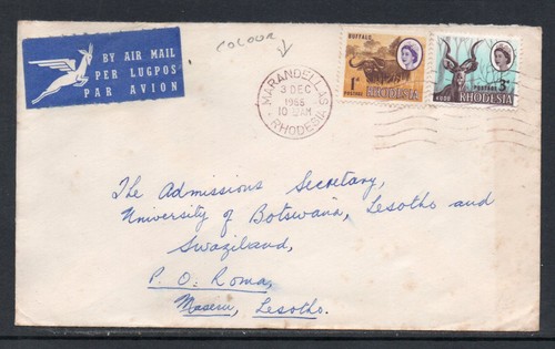 Rhodesia 1966 3d on cover - 3d,
