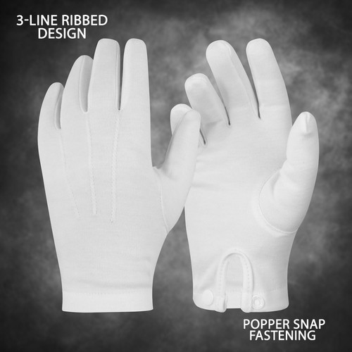 White cotton gloves plain - cotton,