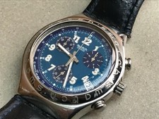 Swatch Irony YCS401 Secret Agent, 1996 Swiss Made. Quartz Chrono. Blue
