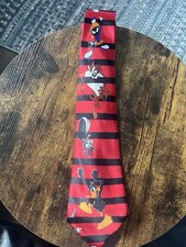 Vintage Looney Tunes Mania Tie Striped Taz Handmade Mercedes