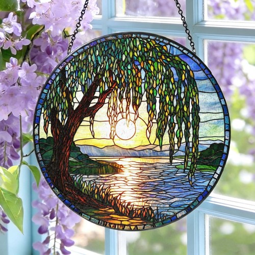 Willow tree stained - tree, glass