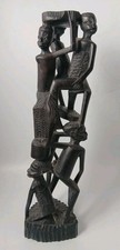 Makonde Ebony Wood Sculpture - Tree Of Life Human Carving -  Tanzania 