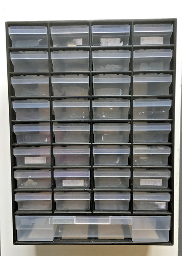 Small parts storage - small, cabinet