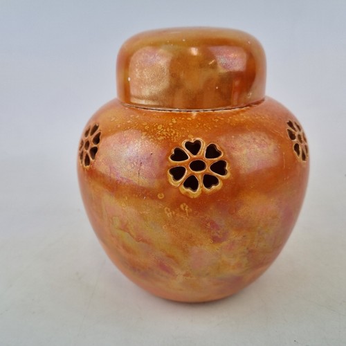 Ruskin pottery orange lustre - ruskin,