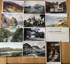 13 Postcards - Trossachs, Killiecrankie, Glencoe, Auldgirth, Oban, Scotland.