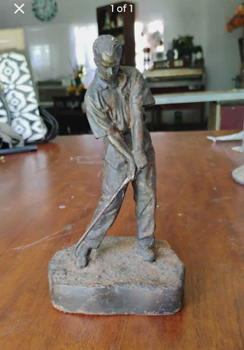 Bronze tone metal golfer - metal,