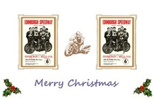 SPEEDWAY CHRISTMAS CARD. EDINBURGH 1963 VINTAGE DESIGN FREE UK P&P