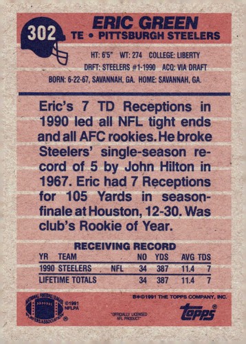 1991 topps football - football, wilber