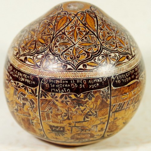 Peruvian gourd carving - carving, superb