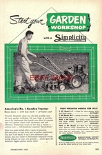 1953 Advert SIMPLICITY Garden Tractor Model Range Vintage Original Print Ad 735A