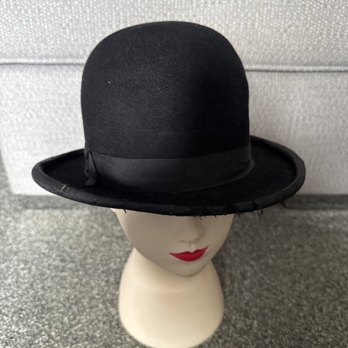 Vintage men black bowler - vintage,