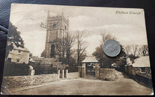 Phillack Church near Carbis Bay  St Ives,  posted Hayle 1914, Cornwall Postcard