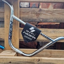 Snafu Logan Martin Noa BMX Handlebars 9.25" or 9.4" Black Chrome Jet Fuel White