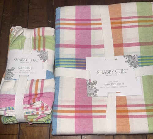 Shabby chic plaid tablecloth - plaid,
