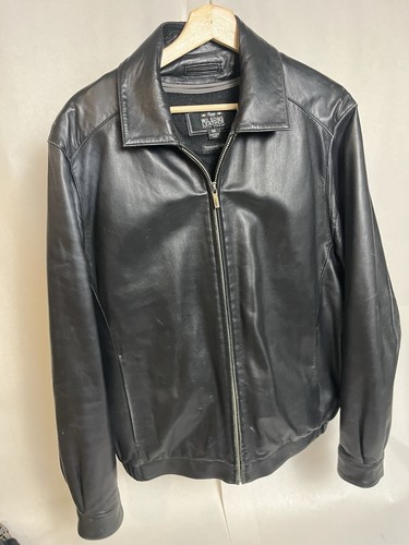 Men black leather jacket - men’s,