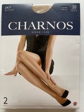 Charnos 24/7  - 10 Denier Gloss Tights 2 Pair Pack colour Champagne size Medium