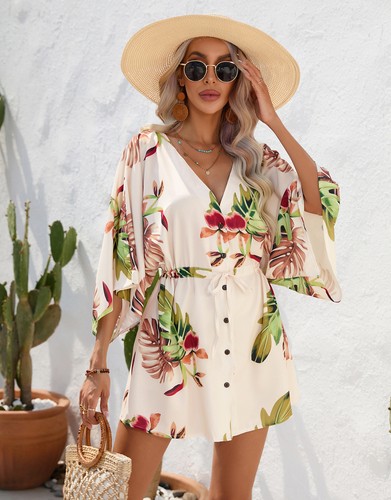 Neck summer dress women - v-neck,