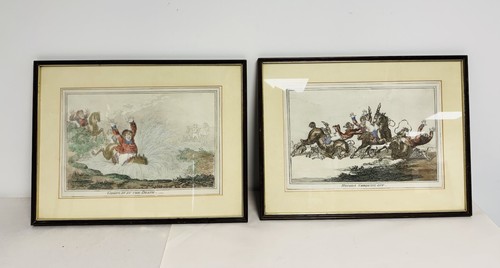 Two antique etchings - etchings, by