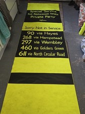 London Bus Destination Blind.. Perivale Garage.. Used