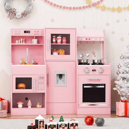 Wooden play kitchen set kids - play,