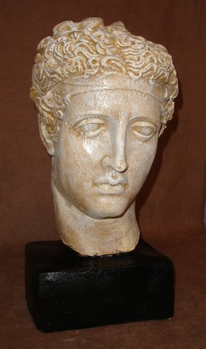 Roman head athlete statue - head,