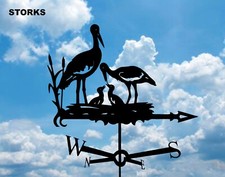 STORKS Metal Plasmacut Weathervane Roof Decor Weathercock