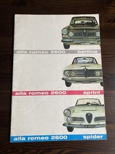 Alfa Romeo 2600 Berlina Sprint Spider Italian market sales brochure 1962 Vintage