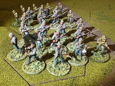 20mm ACW CONFEDERATE INFANTRY x22 + Colonel and Drummer Well Painted