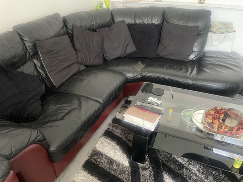 Leather corner sofa - leather,