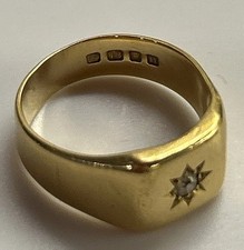 Heavy Gents 18ct gold signet