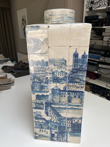 Chinese lidded pot - pot, blue/