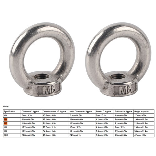 Threaded marine nuts - threaded, polished