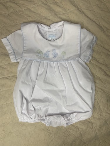 Smocked boys romper months - smocked,