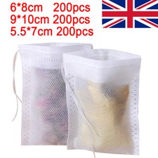 200Pcs Cotton Bags Empty Tea Bags Herbs Strainer Filter Loose Tea 3 Sizes UK