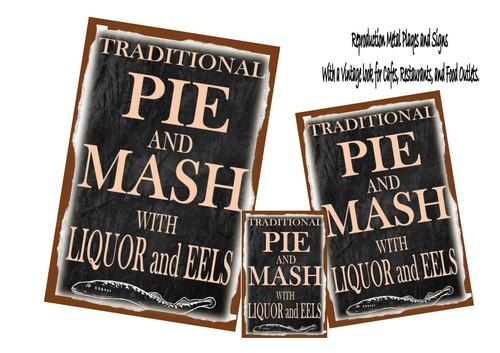 Pie and mash metal sign - pie,