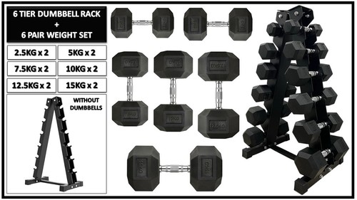 Hex dumbbells 15kg set - hex, 2.5-15kg