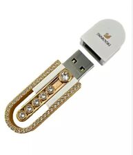 Swarovski USB 2.0 8GB White & Gold With Crystals