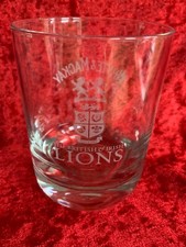 RUGBY-WHYTE & MACKAY-THE BRITISH & IRISH LIONS-WHISKY GLASS-BREWERIANA-COLLECTOR
