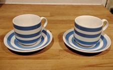 Two Blue and White China Cups