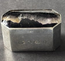 Vintage Blue John Stone & HM Sheffield 1990 Silver Trinket Box Maker BJK 67 Gram