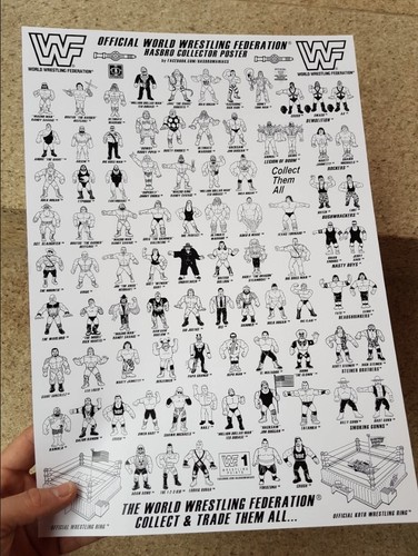 Wwf hasbro checklist poster - wwf,